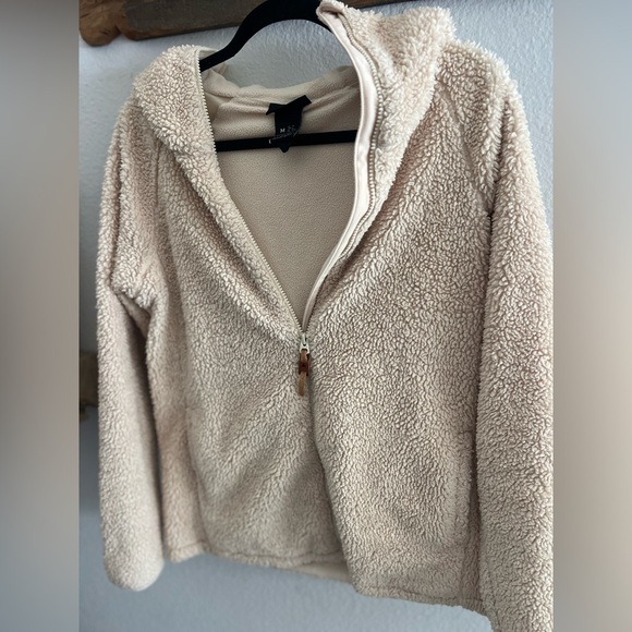 Burton Women's Tan Cream Teddy Jacket Womens Med EUC Sherpa - Picture 10 of 11